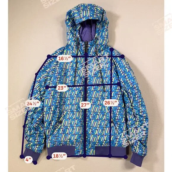 GUESS Men's Eco Elvis Reversible Logo-Print Puffer Jacket purple/blue small $148 - Picture 4 of 13